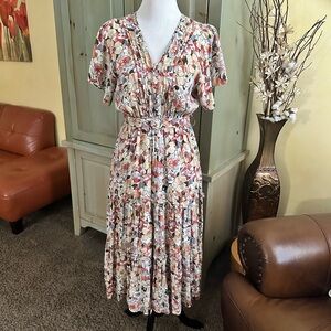 Polagram Multicolor Floral Midi Dress